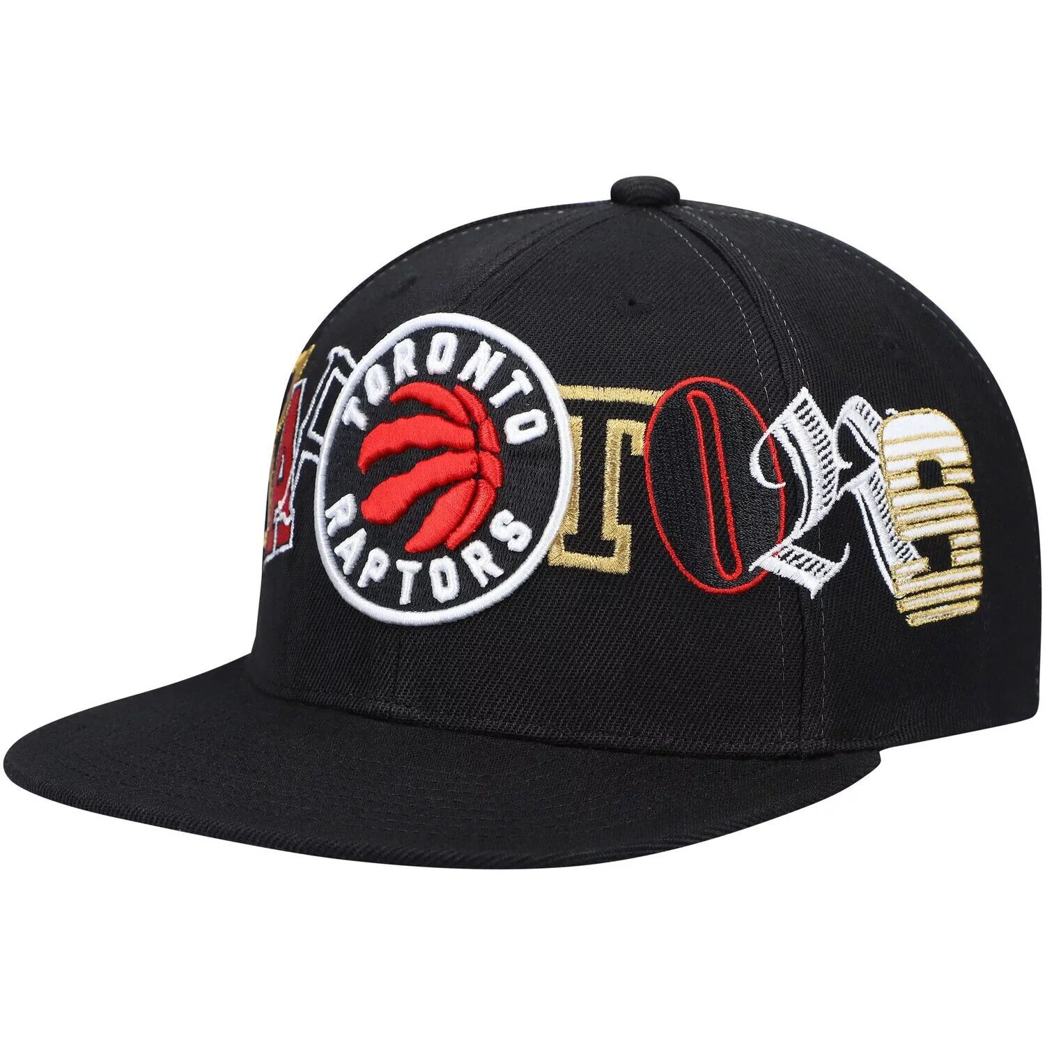 

Мужская черная кепка Mitchell & Ness Toronto Raptors Hype Type Snapback