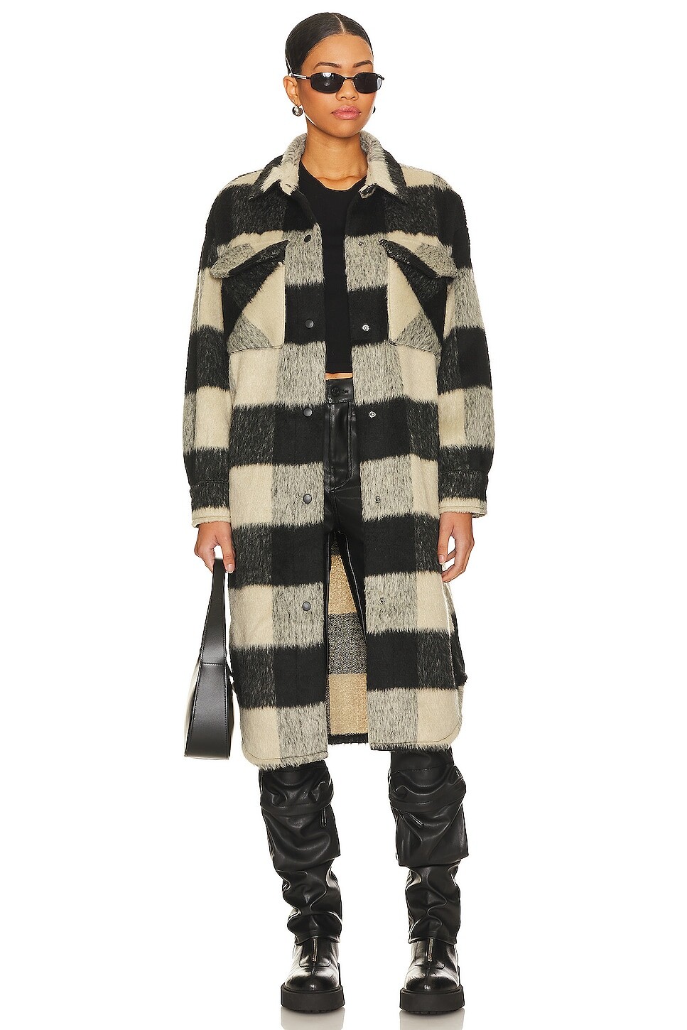 

Куртка Steve Madden Chloe Shirt, цвет Black & Ivory Plaid