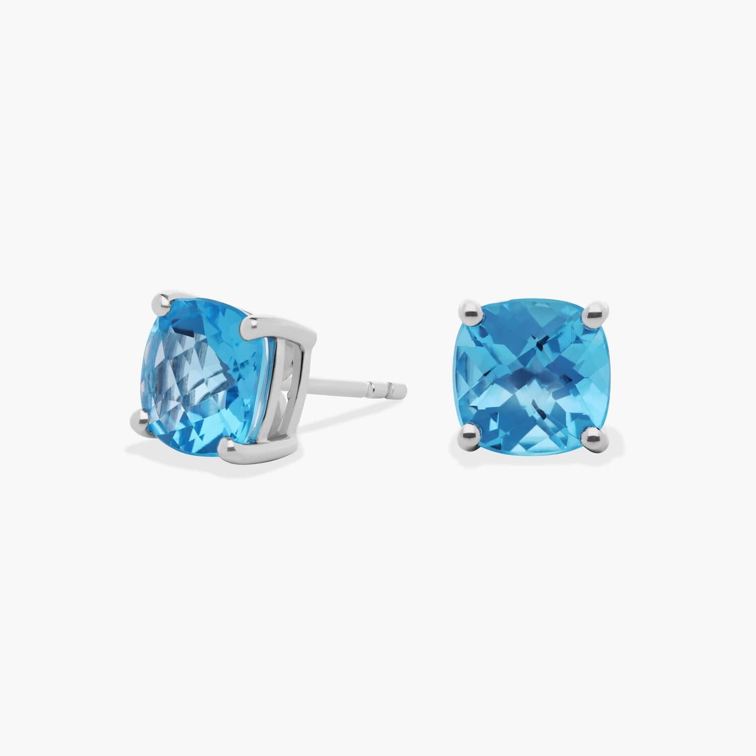 

Серьги-подушки Swiss Blue Topaz из стерлингового серебра (8 мм) Blue Nile