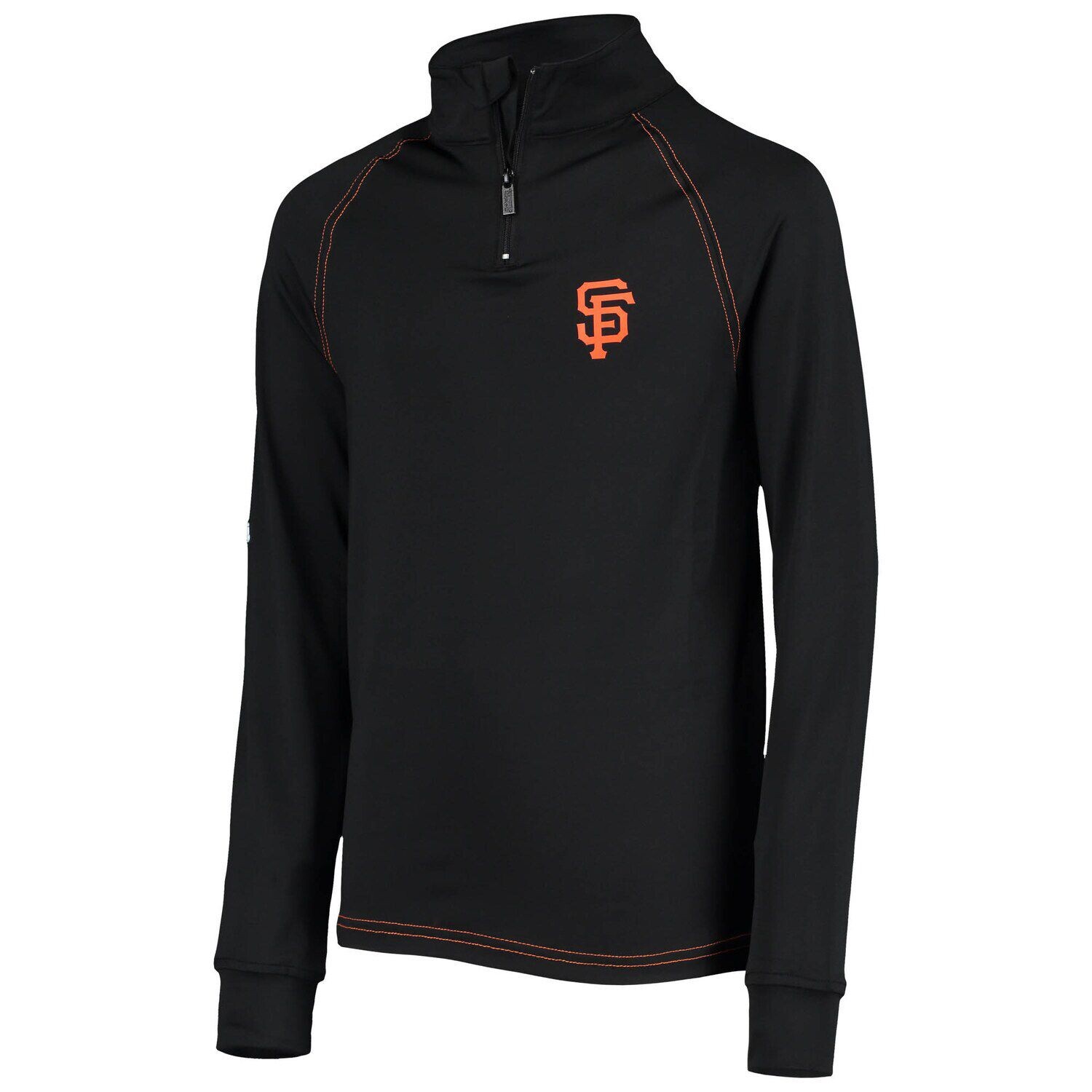 

Черная куртка Youth Stitches с молнией четверть реглан San Francisco Giants Stitches