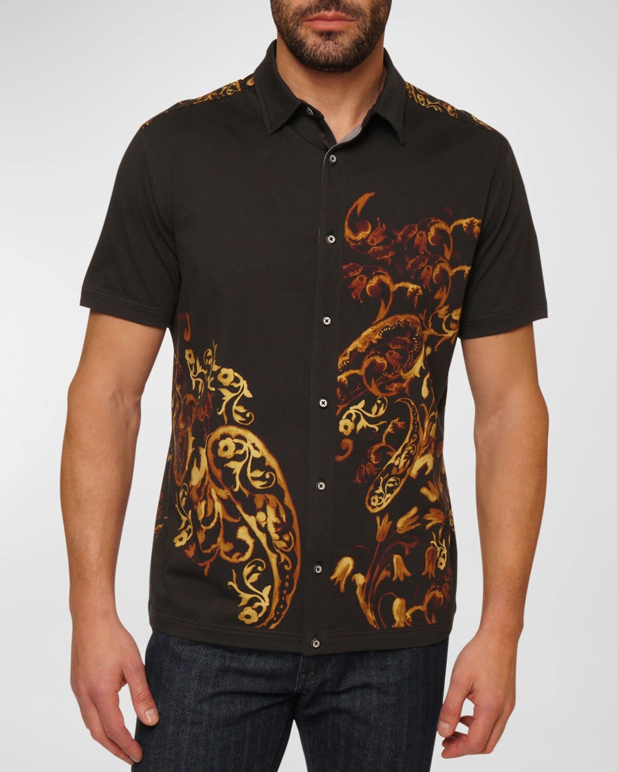 

Мужская рубашка с коротким рукавом Hadrian Robert Graham, цвет Black
