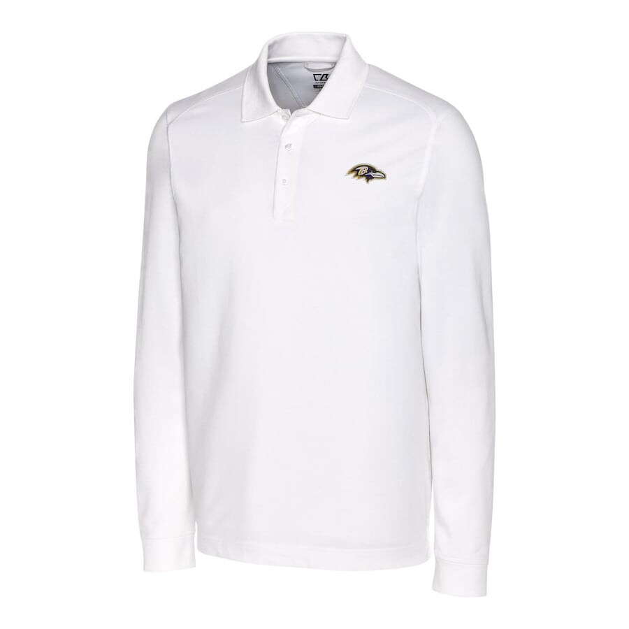 

Поло с длинным рукавом Cutter & Buck Baltimore Ravens, белый