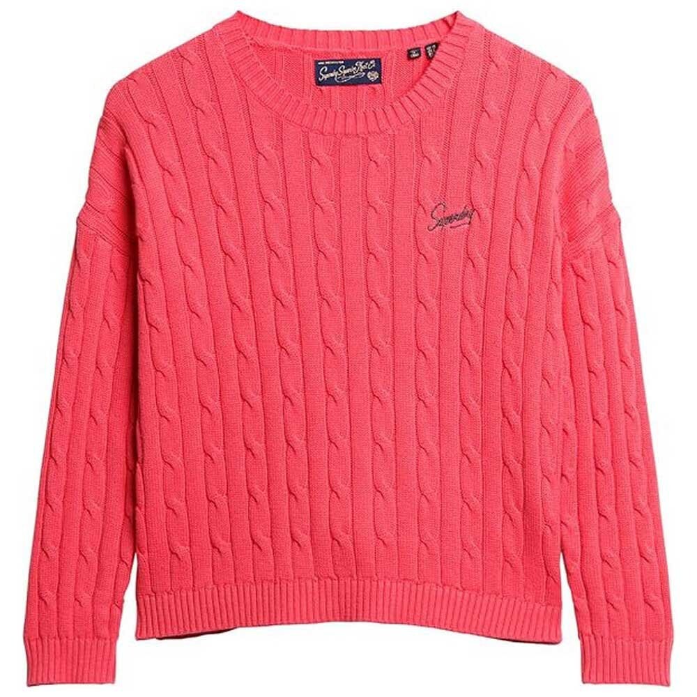 

Свитер Superdry Vintage Dropped Shoulder Cable, розовый