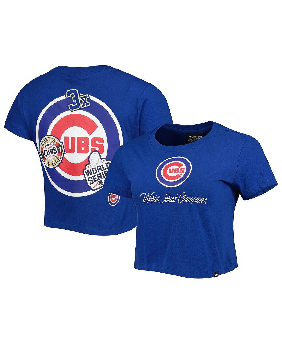 

Синяя женская футболка Chicago Cubs Historic Champs New Era, синий