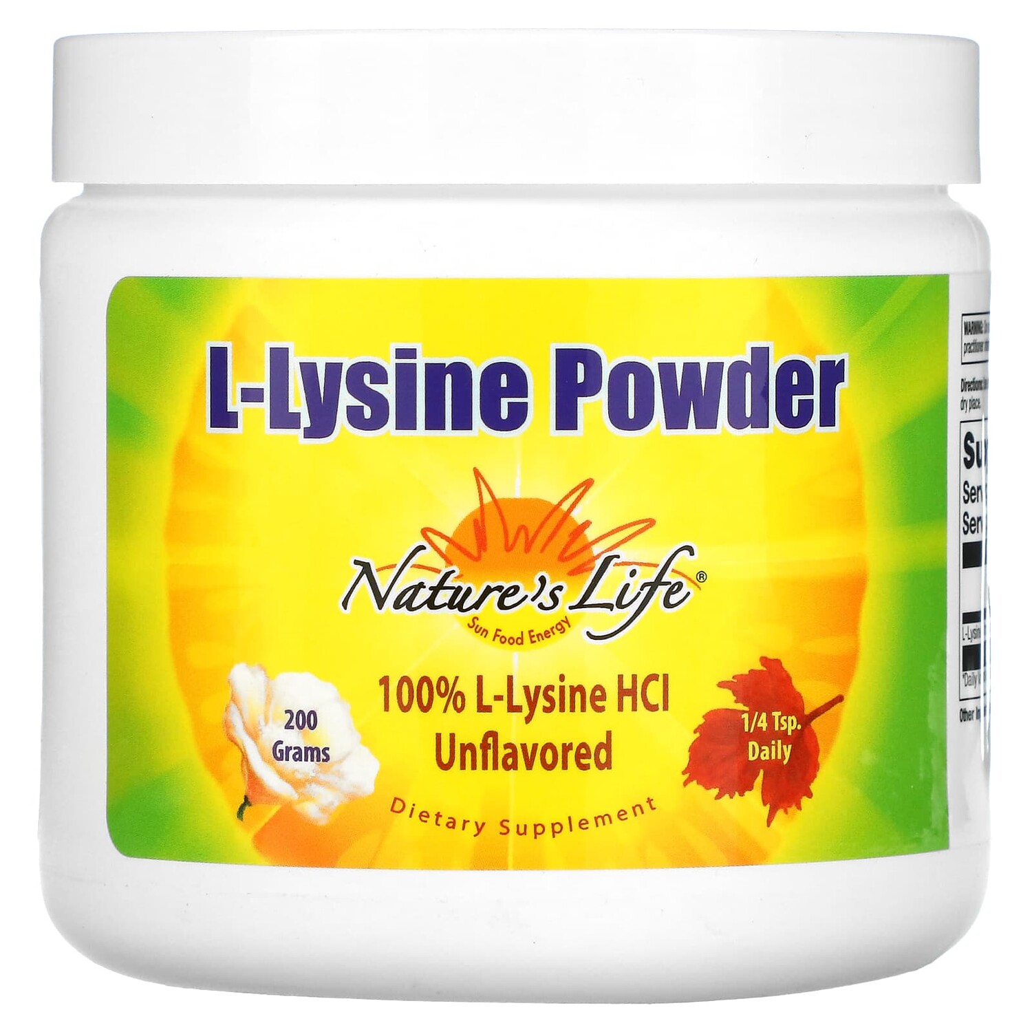 

L-Lysine в порошке, без вкусовых добавок, 200 г, Nature's Life