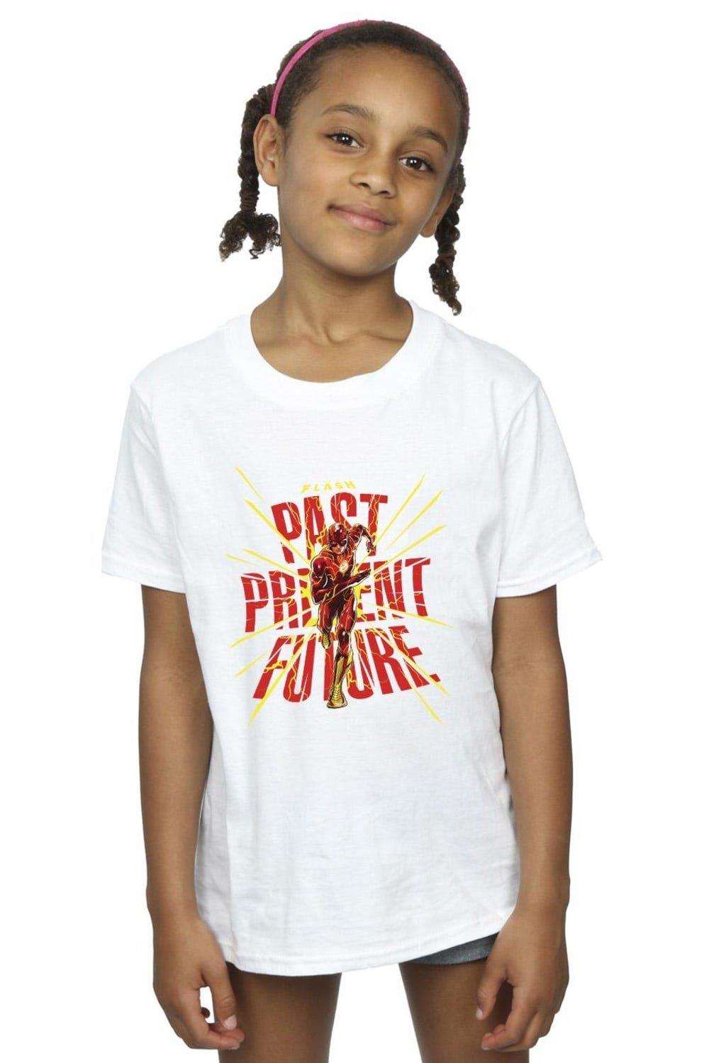 Хлопковая футболка «Вспышка прошлого, настоящего будущего» DC Comics, белый