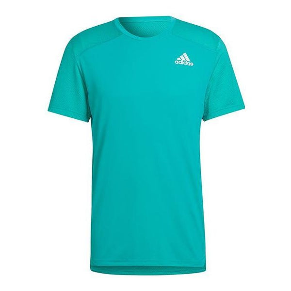 Футболка Men's adidas Otr Cooler Tee Solid Color Alphabet Logo Printing Round Neck Pullover Short Sleeve Blue T-Shirt, синий