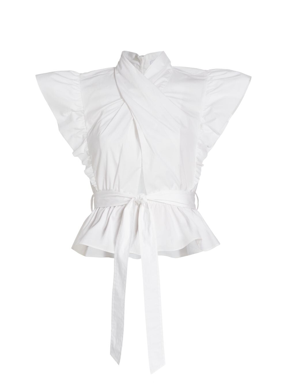

Топ с запахом Brynn с рюшами Derek Lam 10 Crosby, белый