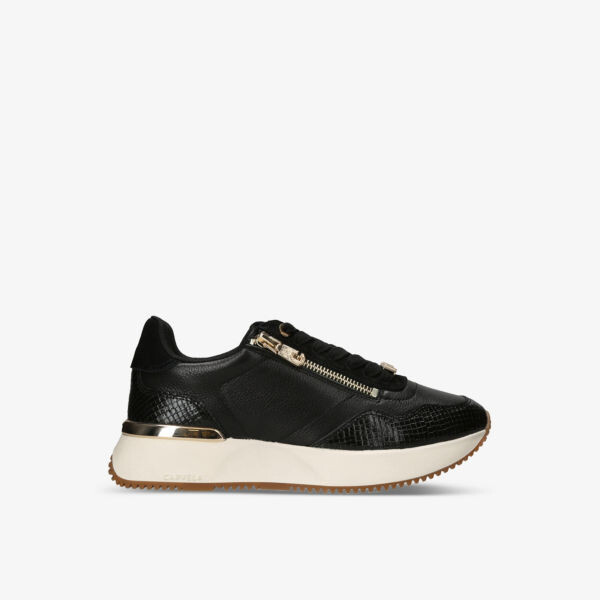 

Кроссовки с низким берцем из металлизированной кожи и логотипом flare Carvela, черный