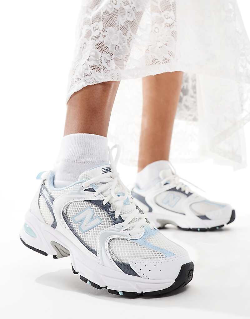 

Кроссовки New Balance 530 белого и синего металлика, Синий, Кроссовки New Balance 530 белого и синего металлика