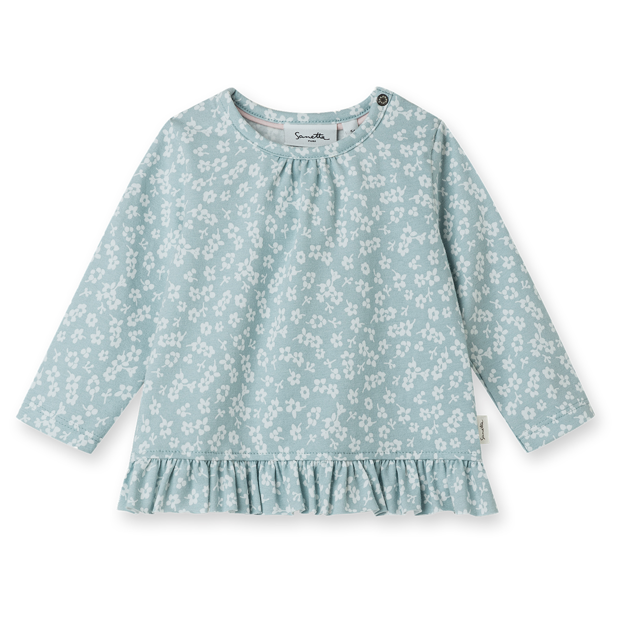 цена Лонгслив Sanetta Pure Baby Girls LT 1 Shirt, цвет Azur