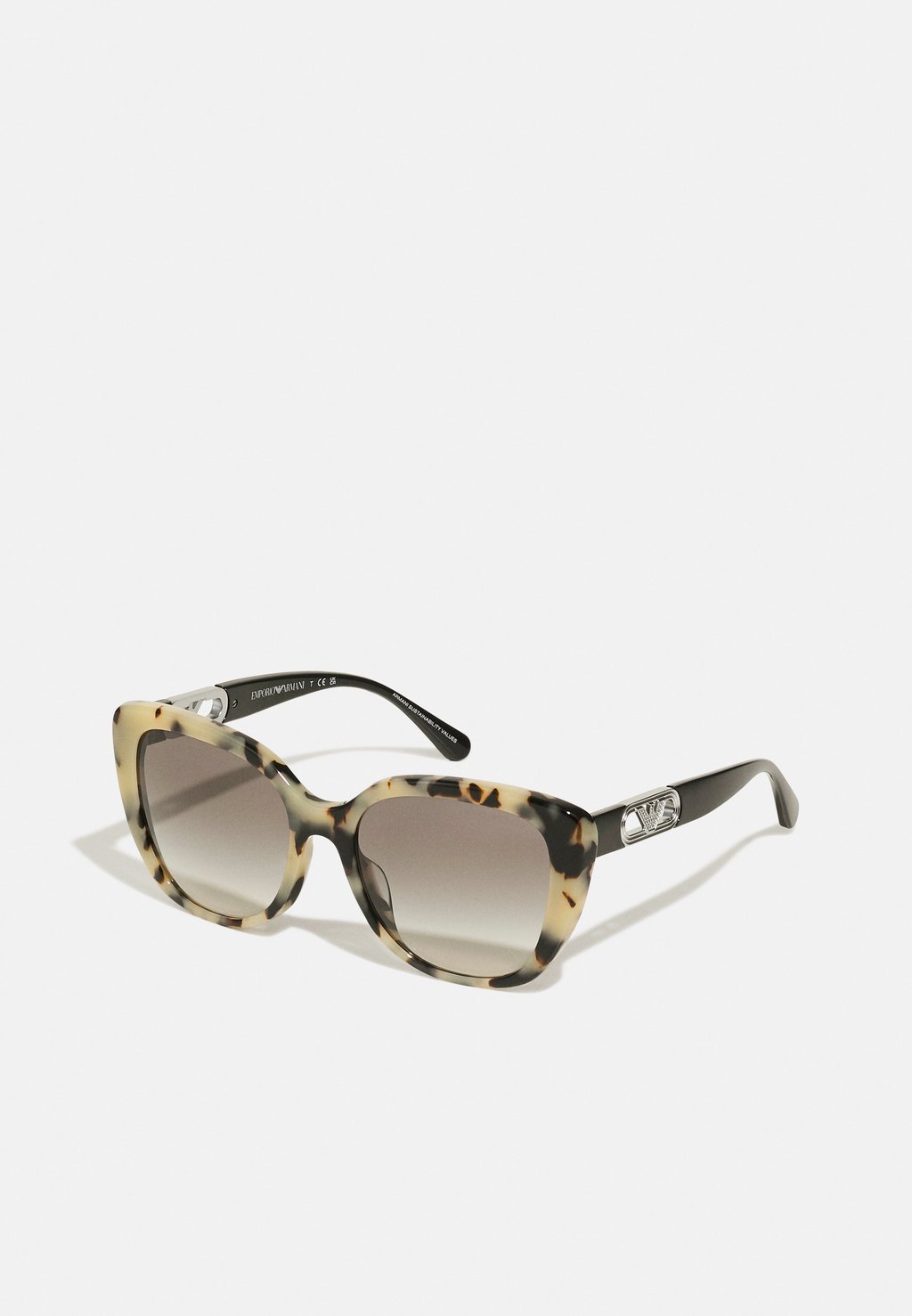 Солнцезащитные очки Emporio Armani, блестящие гаванские кремовые.