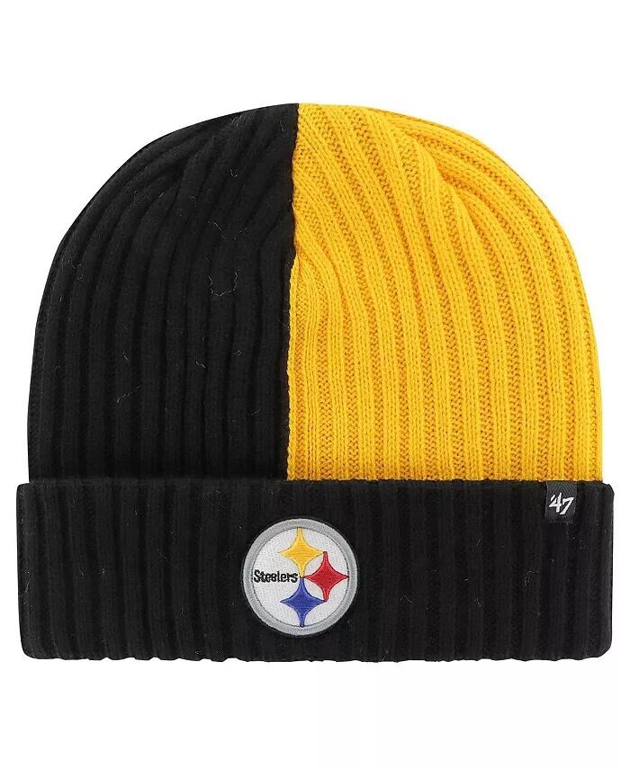 

Мужская черная вязаная шапка Pittsburgh Steelers с манжетами и переломами '47 Brand, черный