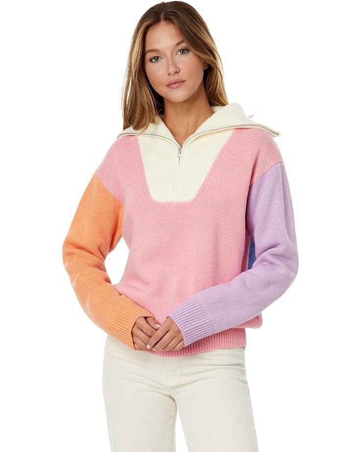

Свитер English Factory Color-Block Zip Pullover Sweater, цвет Multi