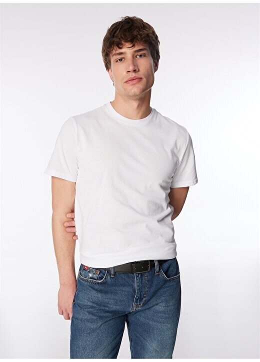 

Белая мужская футболка с круглым вырезом 242 LCM 242019 BASELO WHITE Lee Cooper, белый