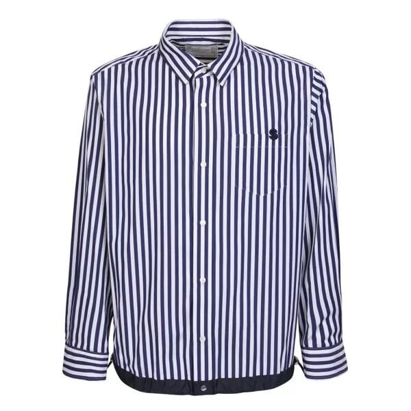 

Футболка striped shirt Sacai, синий