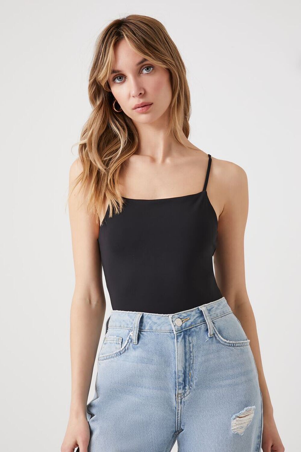 

Боди на бретельках Contour Forever 21, черный