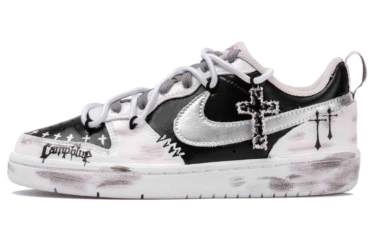 

Женские кроссовки для скейтбординга Nike Court Borough Low, Black and white silver