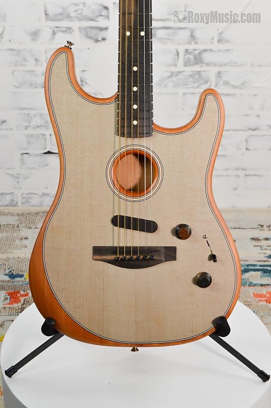

Акустическая гитара Fender American Acoustasonic Stratocaster Acoustic Electric Guitar Transparent Sonic Blue