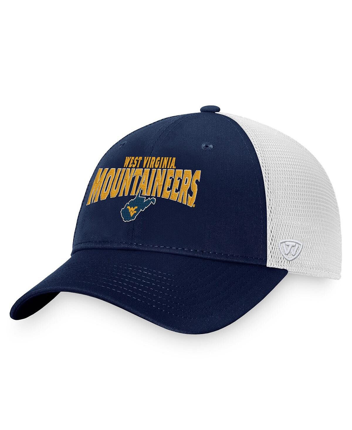 

Мужская темно-синяя белая кепка West Virginia Mountaineers Breakout Trucker Snapback Top of the World
