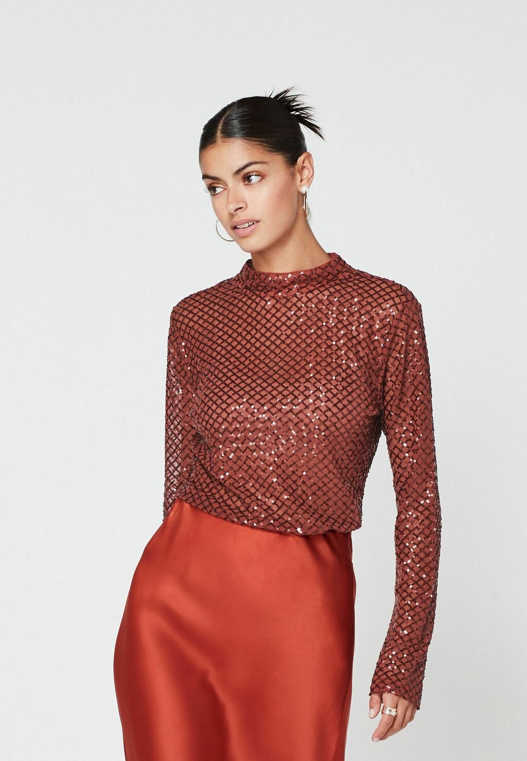 Блузка SEQUIN Next, коричневый свитер sequin jumper next золото