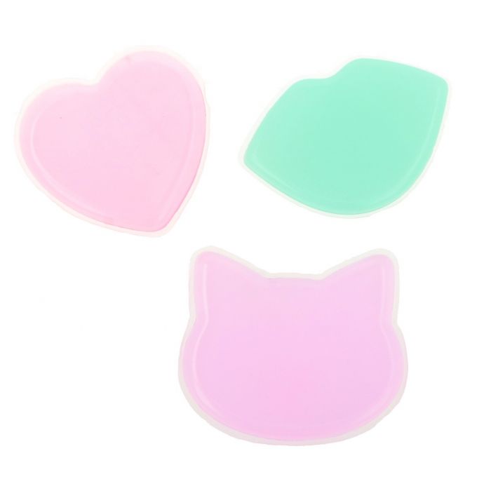 tnl спонж для макияжа силиконовый плоский сердце прозрачный с розовыми цветами Спонж Esponja de Maquillaje de Silicona Surtida Inca Hair, Multicolor