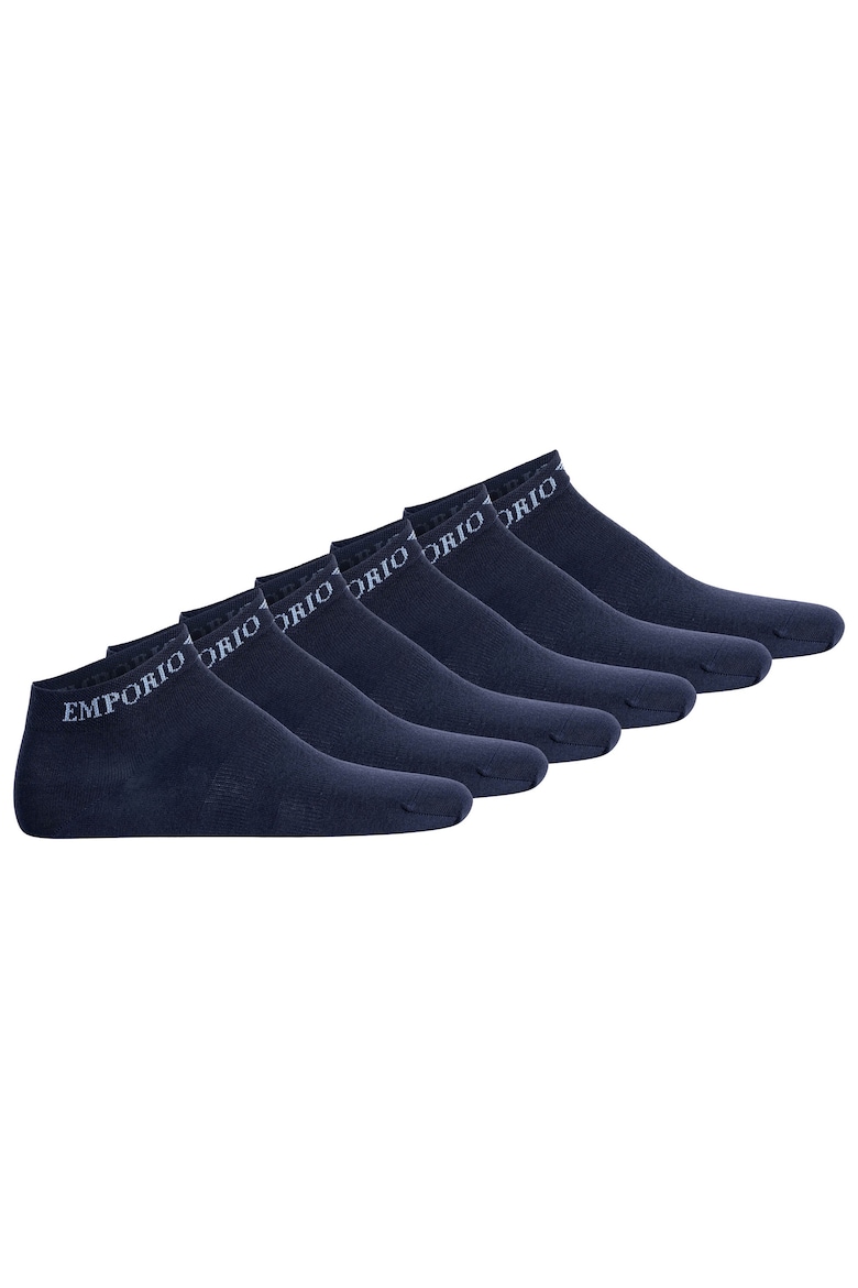 Хлопковые носки с логотипом - 6 пар Emporio Armani, синий