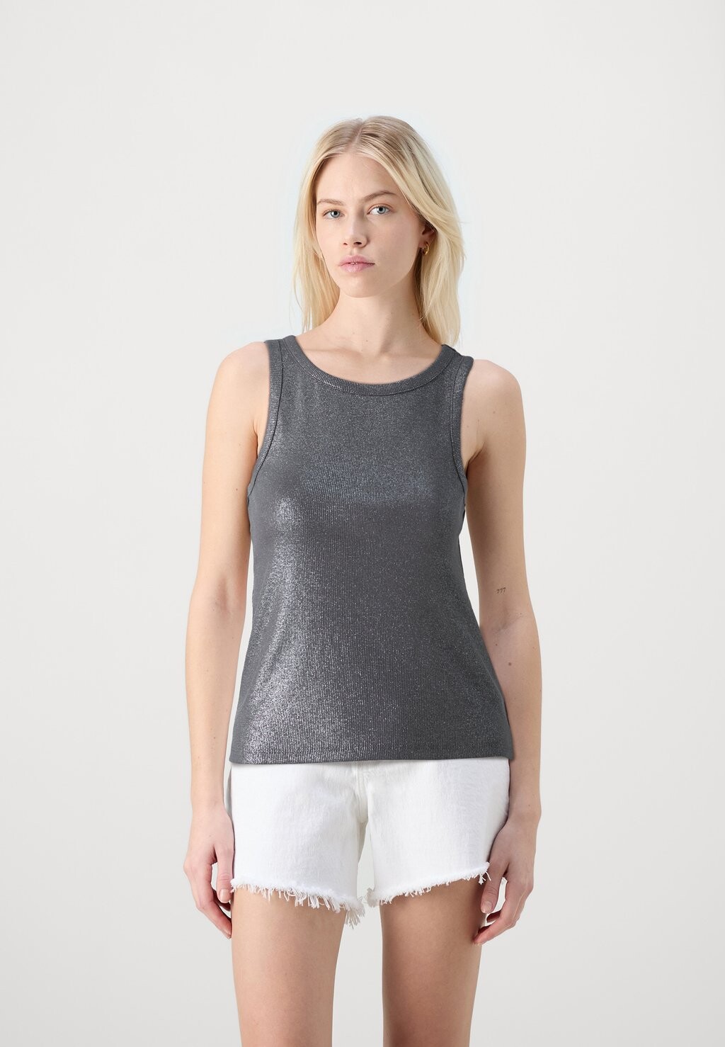Топ Vmriley Foil Tank Vero Moda, темно-серый