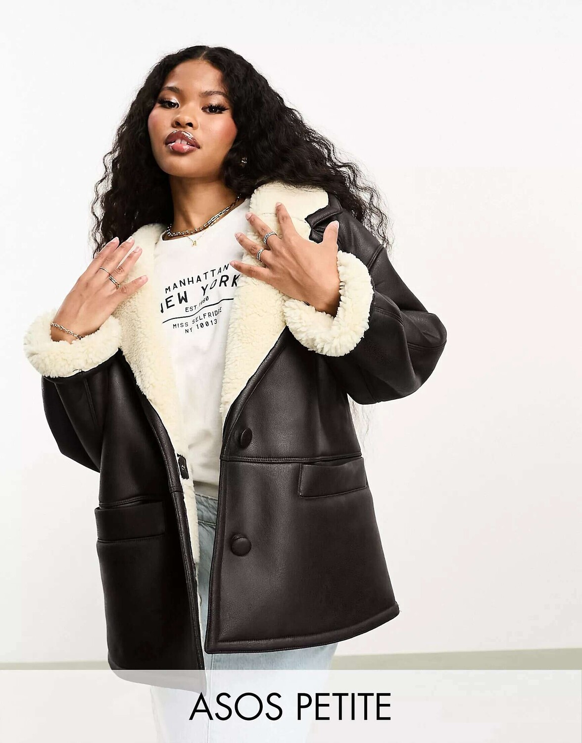 

Шоколадное пальто из искусственной замши ASOS DESIGN Petite, Коричневый