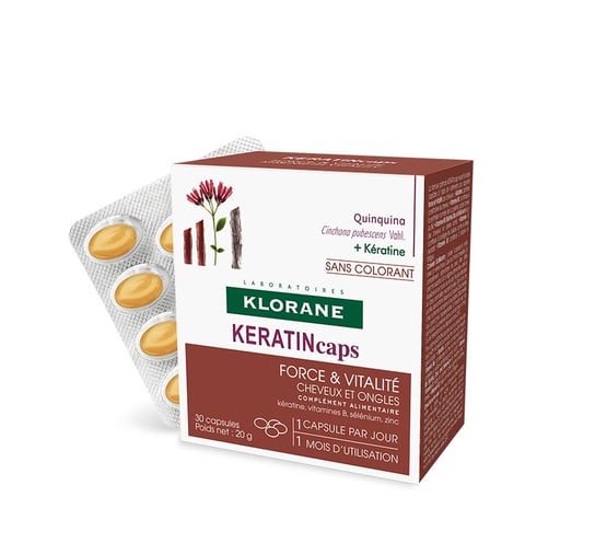 Klorane Keratin Caps, пищевая добавка, 30 капсул.