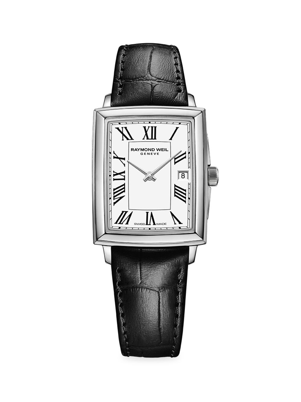 

Часы Toccata из нержавеющей стали и кожаного ремешка Raymond Weil, черный