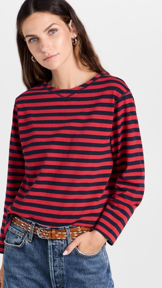 

Футболка Alex Mill Lakeside Stripe, красный