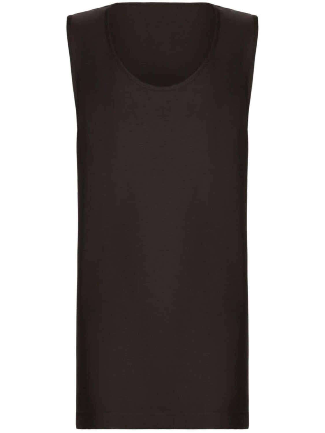 

Dolce & Gabbana шелковый топ с U-образным вырезом, коричневый