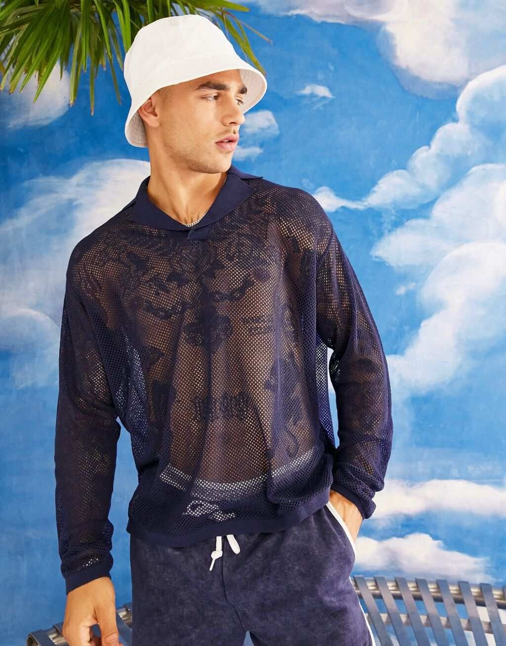 

Темно-синяя футболка-поло Revere с длинными рукавами ASOS DESIGN, Синий