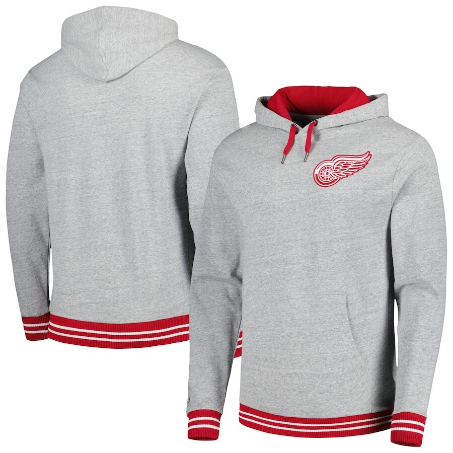 

Пуловер с капюшоном Mitchell & Ness Detroit Red Wings, серый