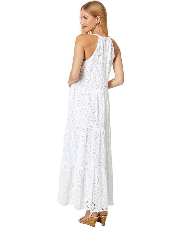 Платье Lilly Pulitzer Beccalyn Eyelet Maxi Dress, цвет Resort White Oversized Pinwheel Rayon Eyelet 40247