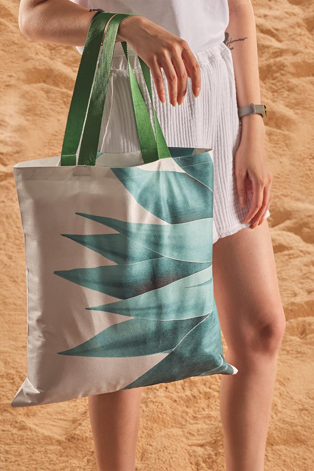Пляжная сумка с принтом в виде листьев Zeynep Tekstil
