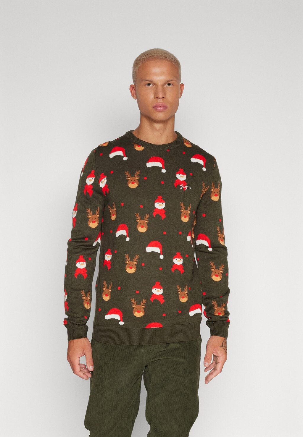 

Вязаный свитер DP KNITTED XMAS JUNGLE SWEATER Denim Project, цвет duffel bag green