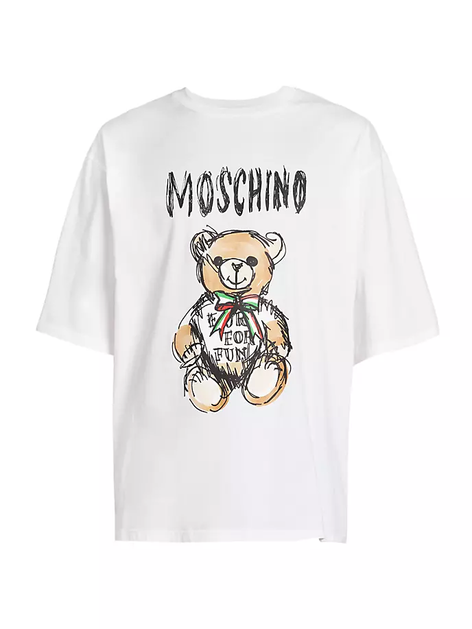 Футболка с логотипом Teddy Bear Moschino, белый