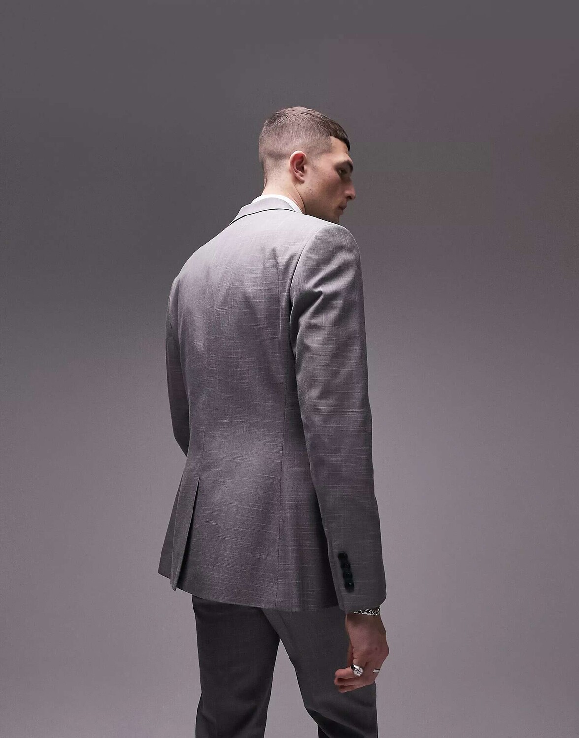 

Серый эластичный пиджак-скинни Topman
