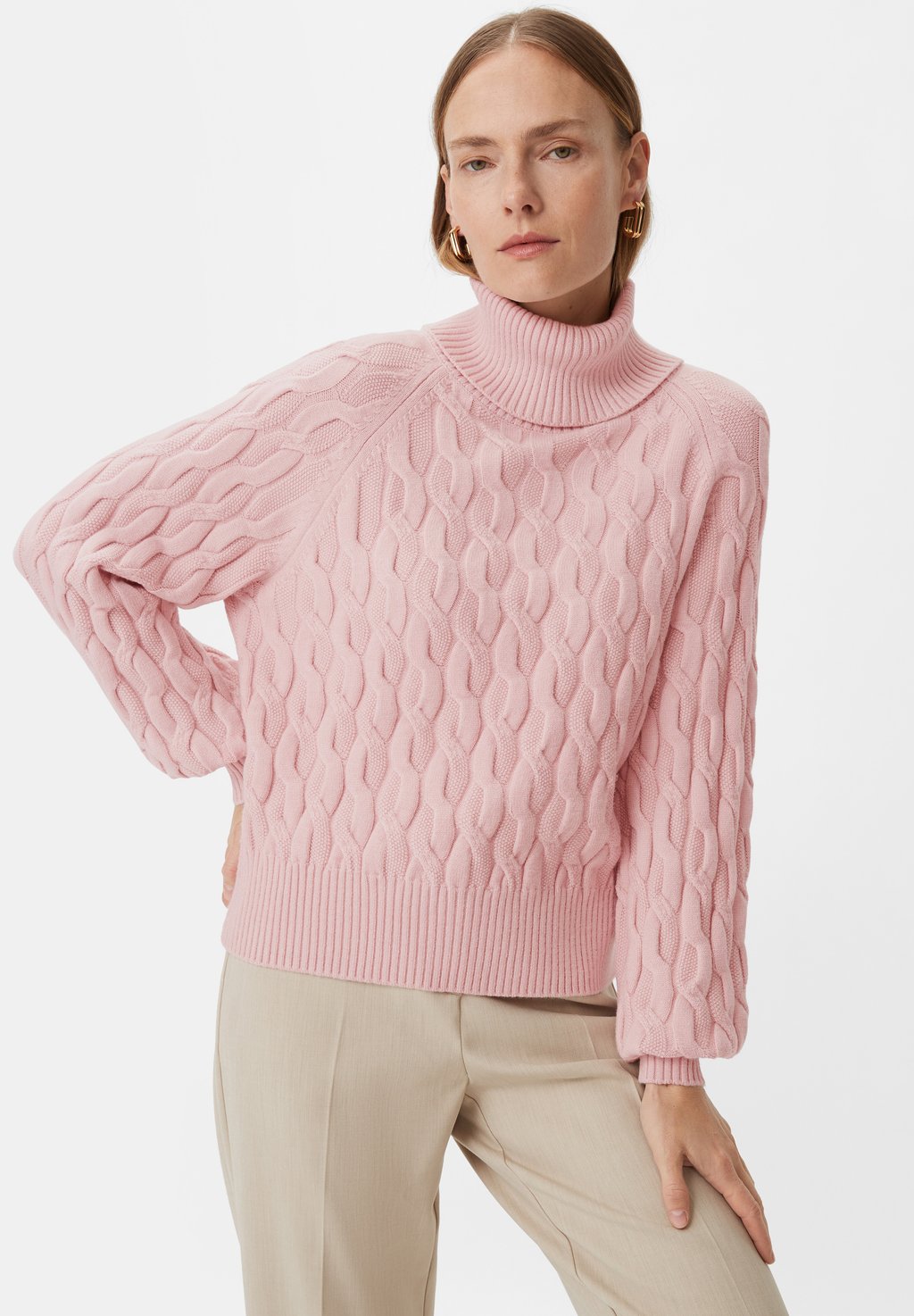 Вязаный свитер MIT MUSTER comma, цвет zartrosa