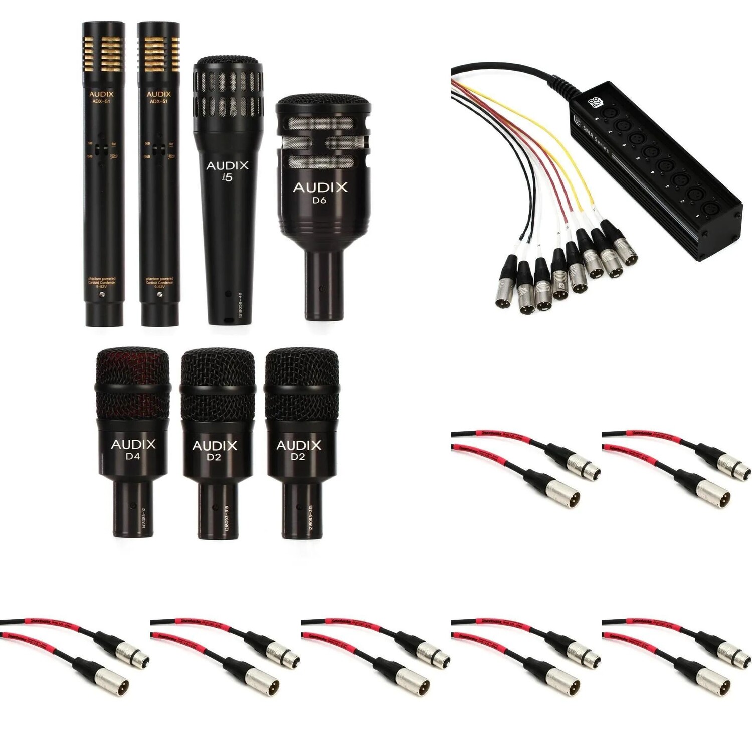 

Новый комплект из 7 барабанных микрофонов Audix DP7 со змейкой и кабелями