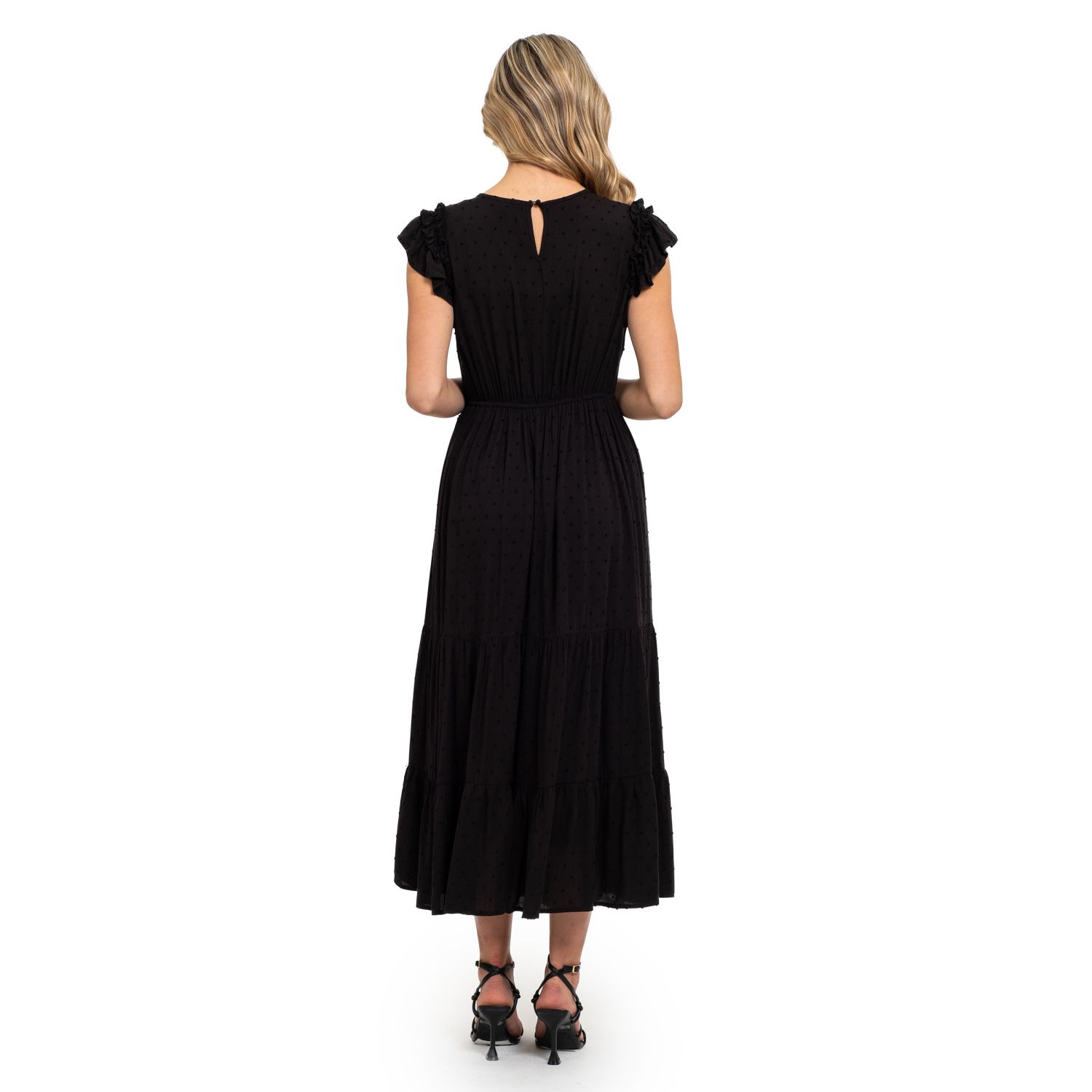 Женское фактурное платье миди в горошек August Sky August Sky, черный