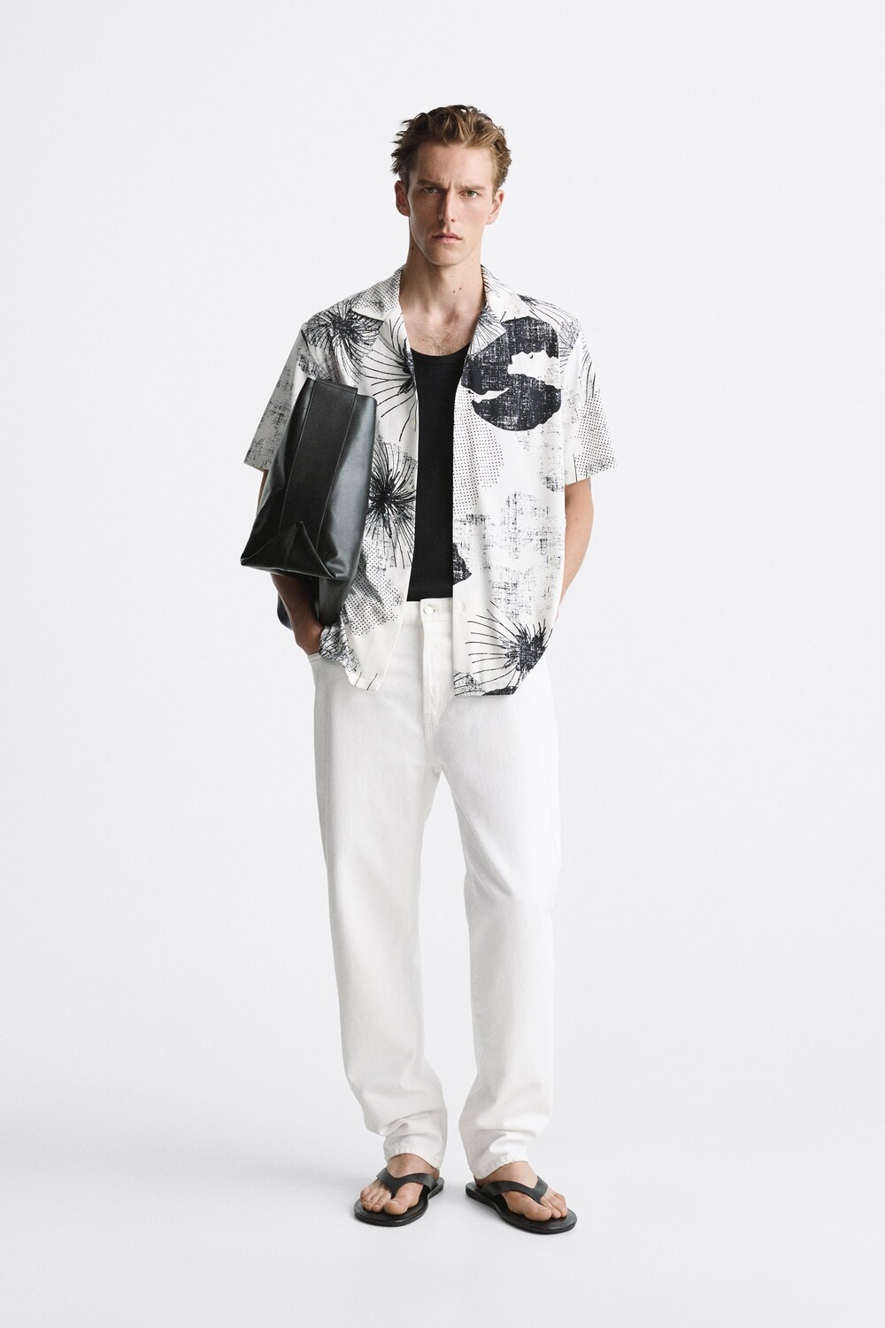 

Рубашка из стретч с абстрактным принтом Zara, печатный