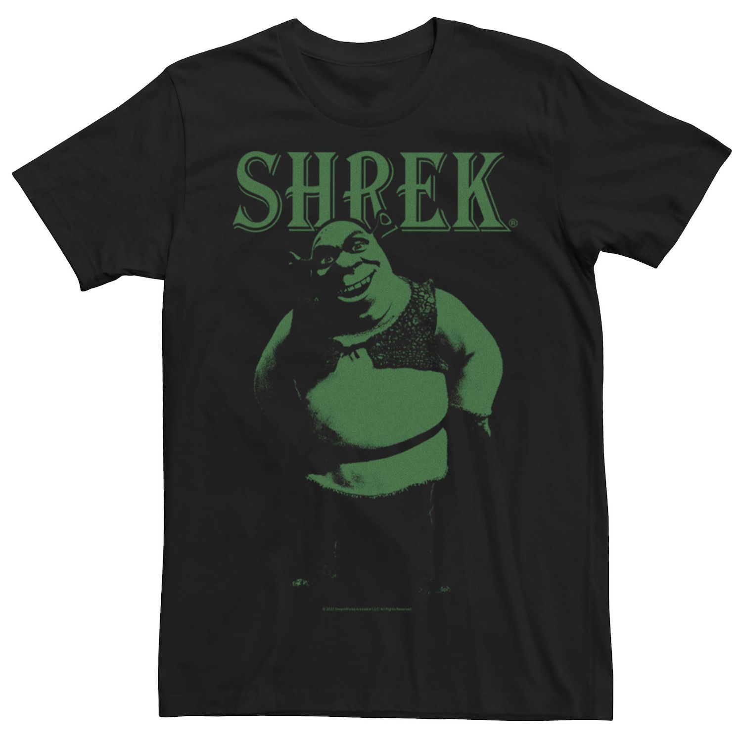 Мужская темная футболка с портретом Шрека Licensed Character