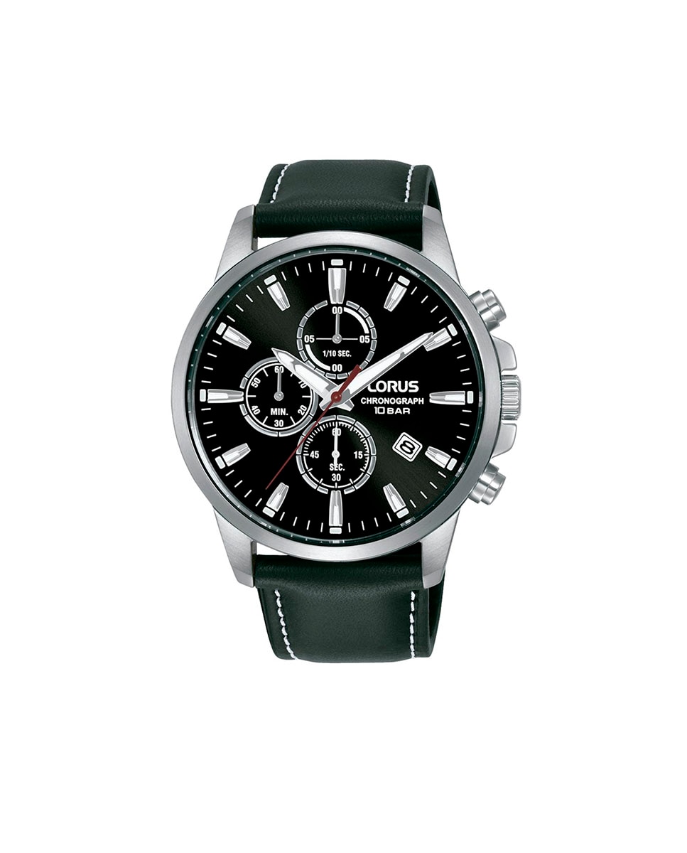 

Мужские часы Sport man RM387HX9 из кожи с черным ремешком Lorus, черный