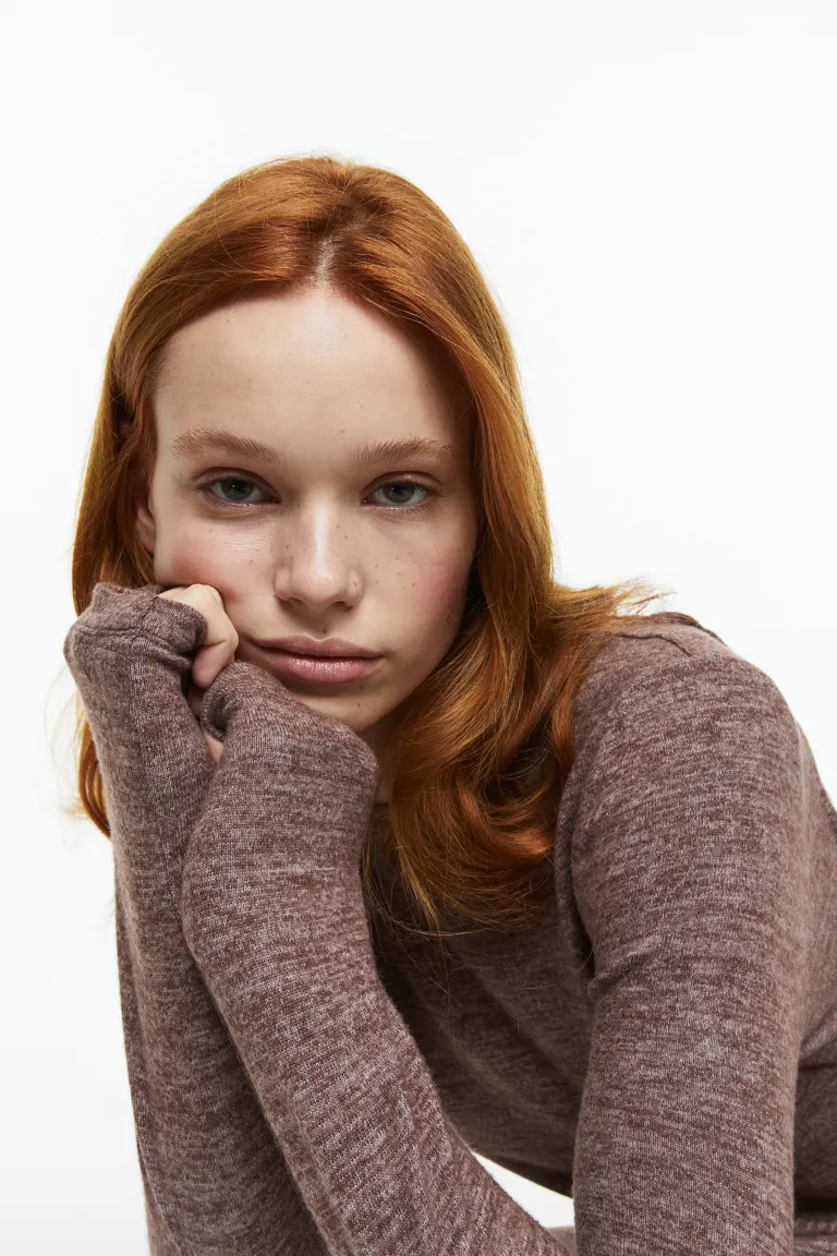 

Платье тонкой вязки H&M, коричневый
