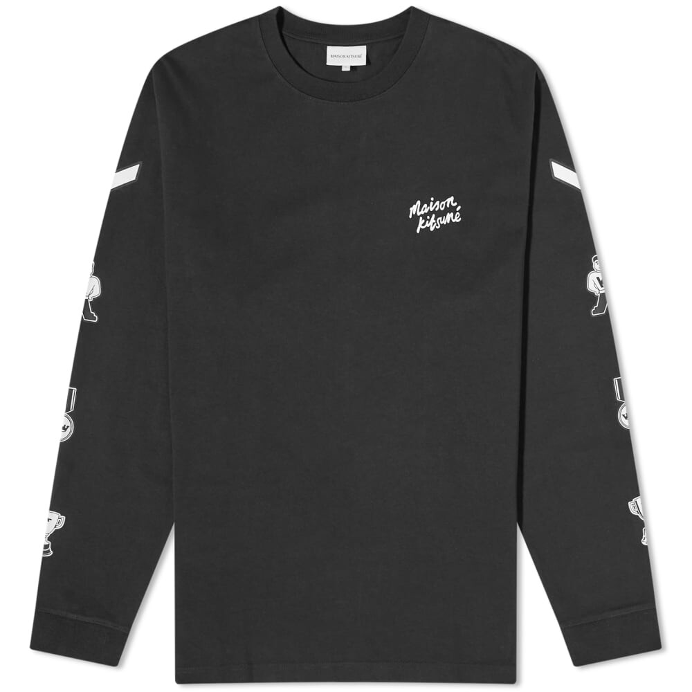 

Комфортная футболка с длинными рукавами Maison Kitsune Prizes, черный