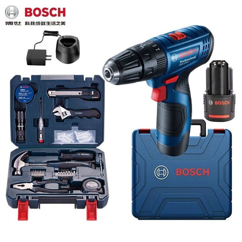 Ударная дрель Bosch GSB120-Li с набором инструментов