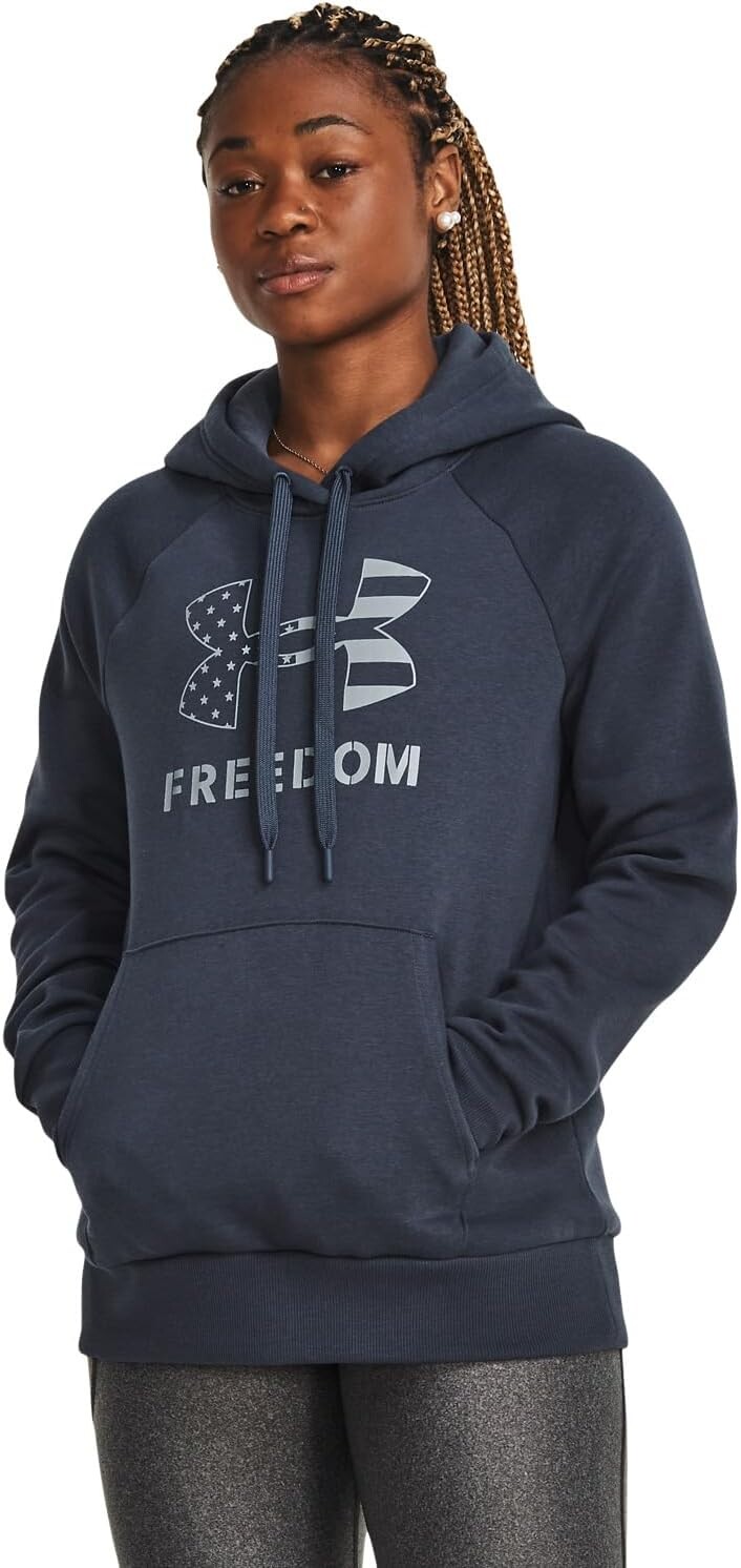 

Толстовка Rival с логотипом Freedom Under Armour, цвет Downpour Gray/Harbor Blue